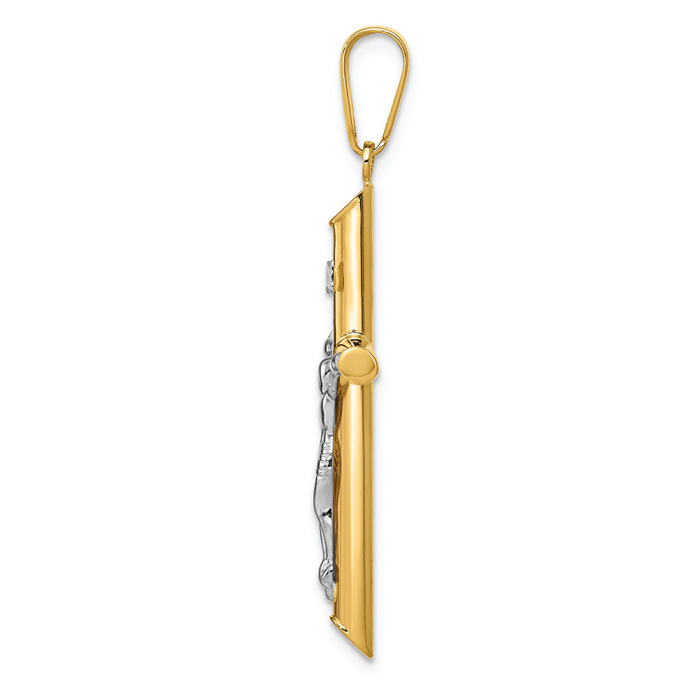 FJC Finejewelers 14k Two-tone Gold Hollow Crucifix Charm
