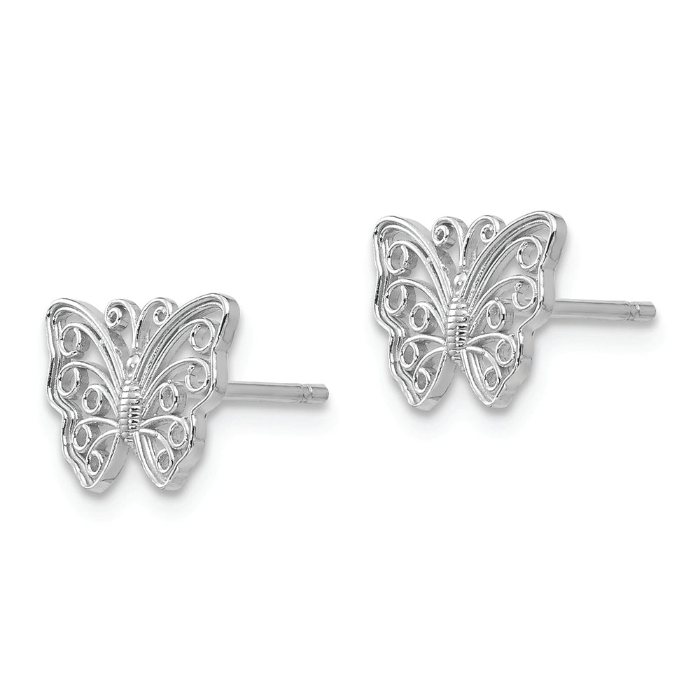 FJC Finejewelers 14k White Gold White Butterfly Post Earrings