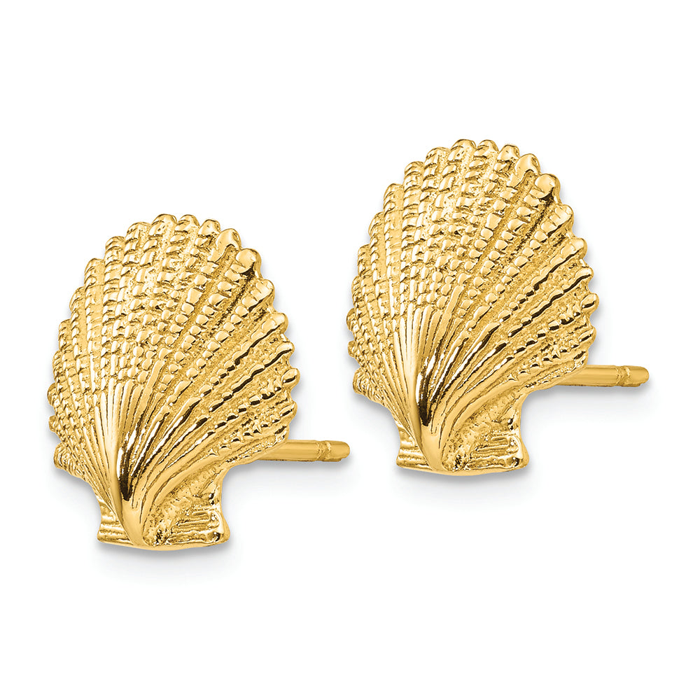 FJC Finejewelers 14k Yellow Gold Scallop Shell Post Earrings