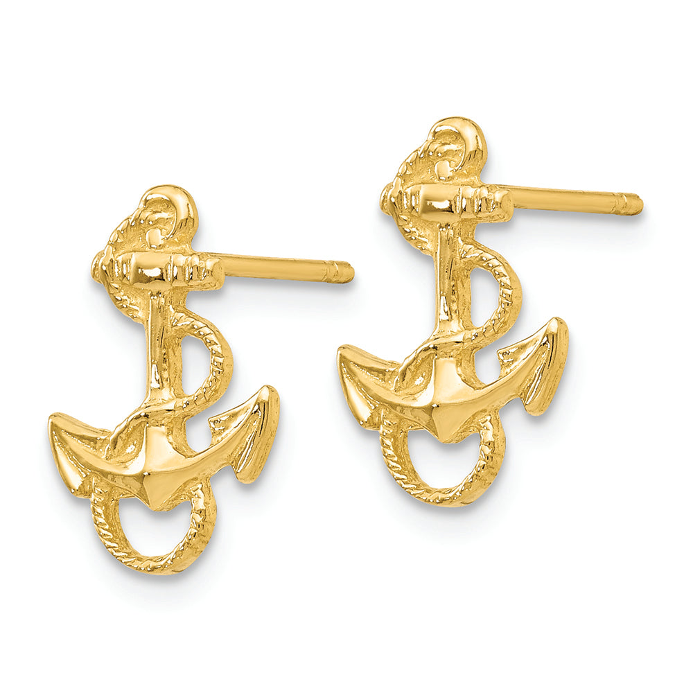FJC Finejewelers 14k Yellow Gold Anchor with Rope Trim Post Earrings