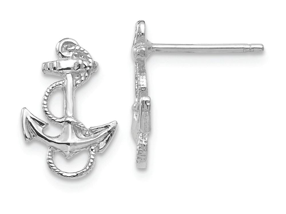 FJC Finejewelers 14k White Gold Anchor with Rope Trim Post Earrings