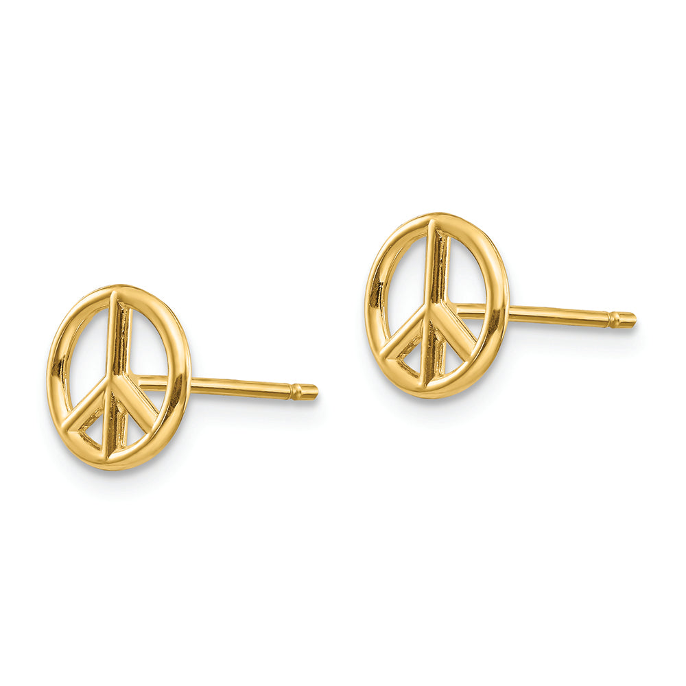 FJC Finejewelers 14k Yellow Gold Polished Peace Symbol Post Earrings