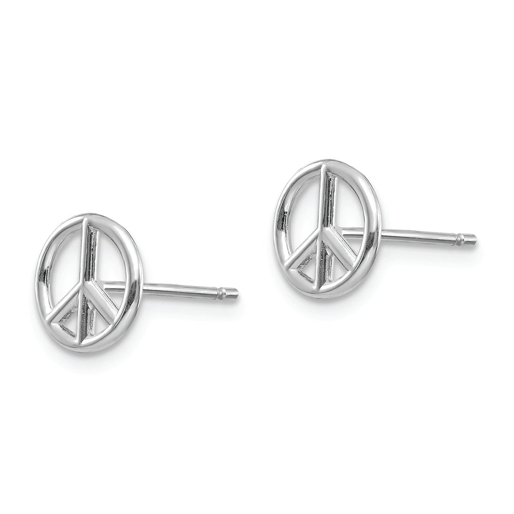 FJC Finejewelers 14k White Gold White 3d Peace Symbol Post Earrings