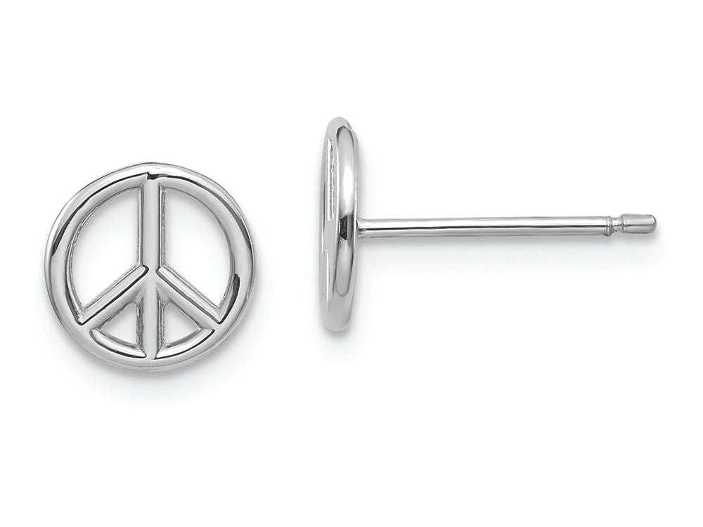 FJC Finejewelers 14k White Gold White 3d Peace Symbol Post Earrings