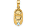 FJC Finejewelers 14k Yellow Gold 3D March Simulated Stone Engraveable Baby Shoe Charm