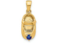 FJC Finejewelers 14k Yellow Gold 3D September Simulated Stone Engraveable Baby Shoe Charm