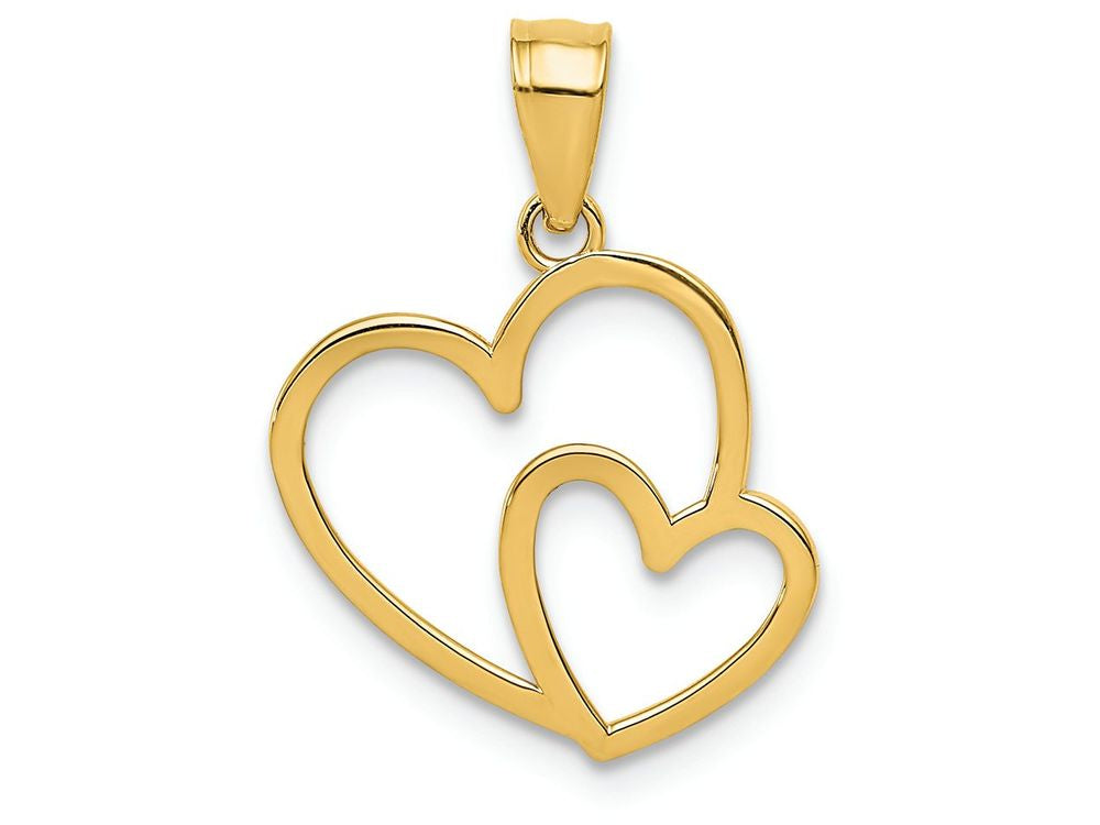 FJC Finejewelers 14k Yellow Gold Double Heart Charm