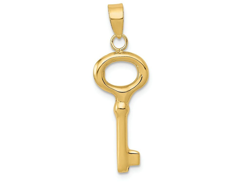 FJC Finejewelers 14k Yellow Gold Puff Round Top Key Charm