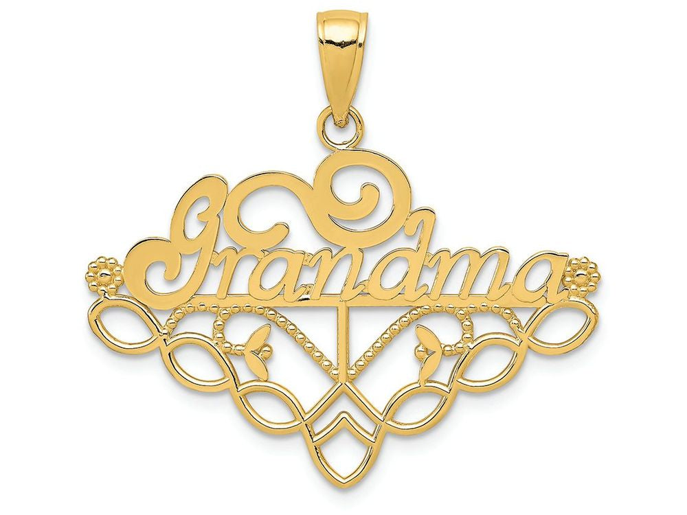 FJC Finejewelers 14k Yellow Gold Grandma Birth Month Stone Charm Holder Charm