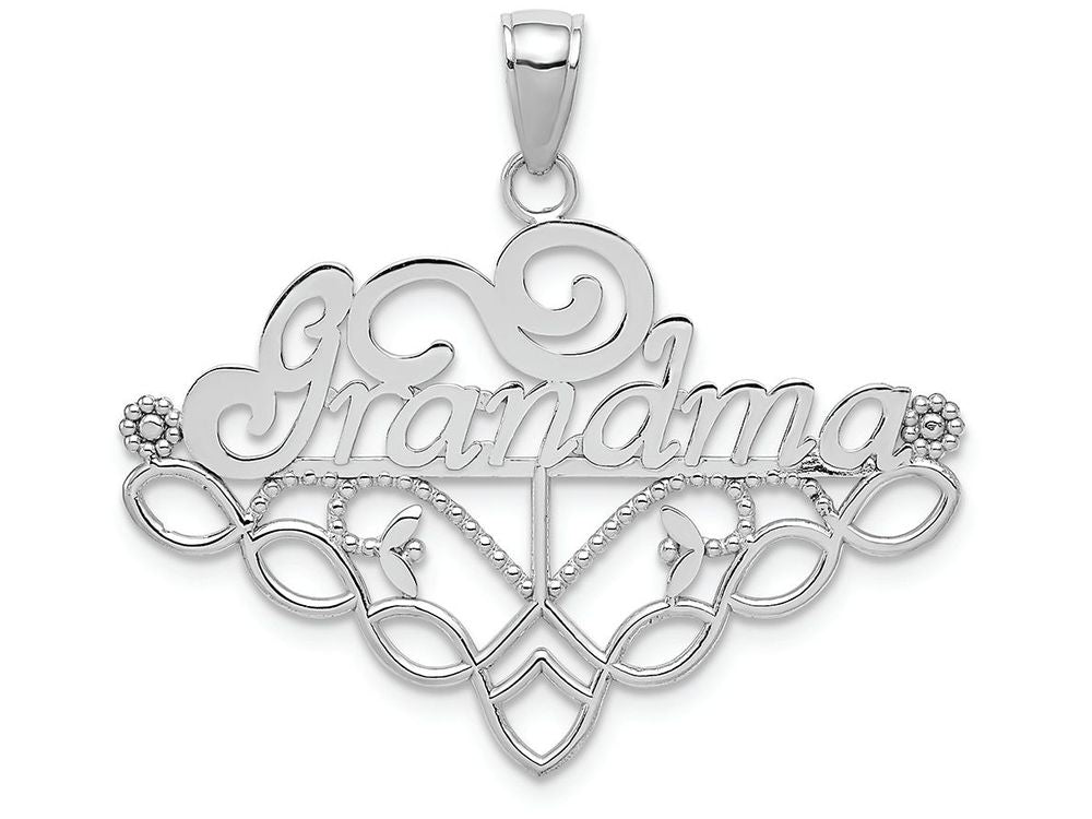 FJC Finejewelers 14k White Gold Grandma Birth Month Stone Charm Holder Charm