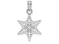 FJC Finejewelers 14k White Gold White Snowflake Charmcut-out Textured