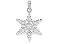FJC Finejewelers 14k White Gold White Snowflake Charmcut-out Textured