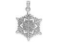 FJC Finejewelers 14k White Gold White Full Snowflake Charmcut-out Textured