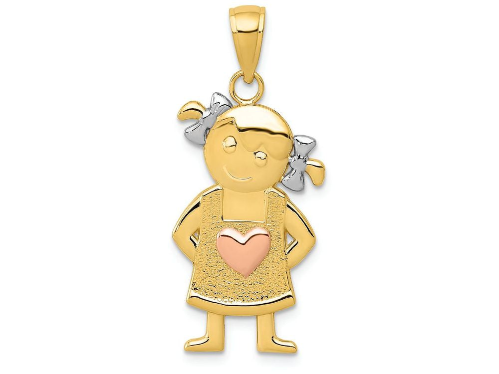 FJC Finejewelers 14k Yellow Rose Gold with with Rhodium Girl Charm