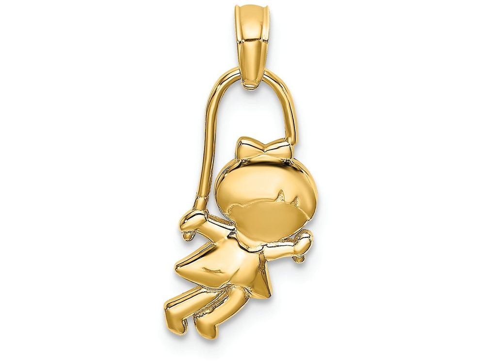 FJC Finejewelers 14k Yellow Gold Girl with Jump Rope Charm