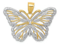 FJC Finejewelers 14k Yellow Gold And with Rhodium Butterfly Charm