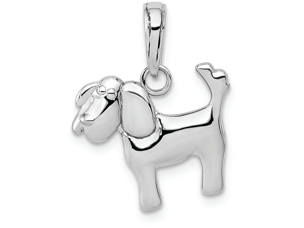 FJC Finejewelers 14k White Gold White Dog Charm