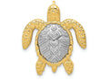 FJC Finejewelers 14k Two-tone Gold White Yellow Gold Turtle Charm Slide