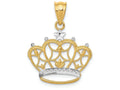 FJC Finejewelers 14k Yellow Gold with Rhodium Crown Charm