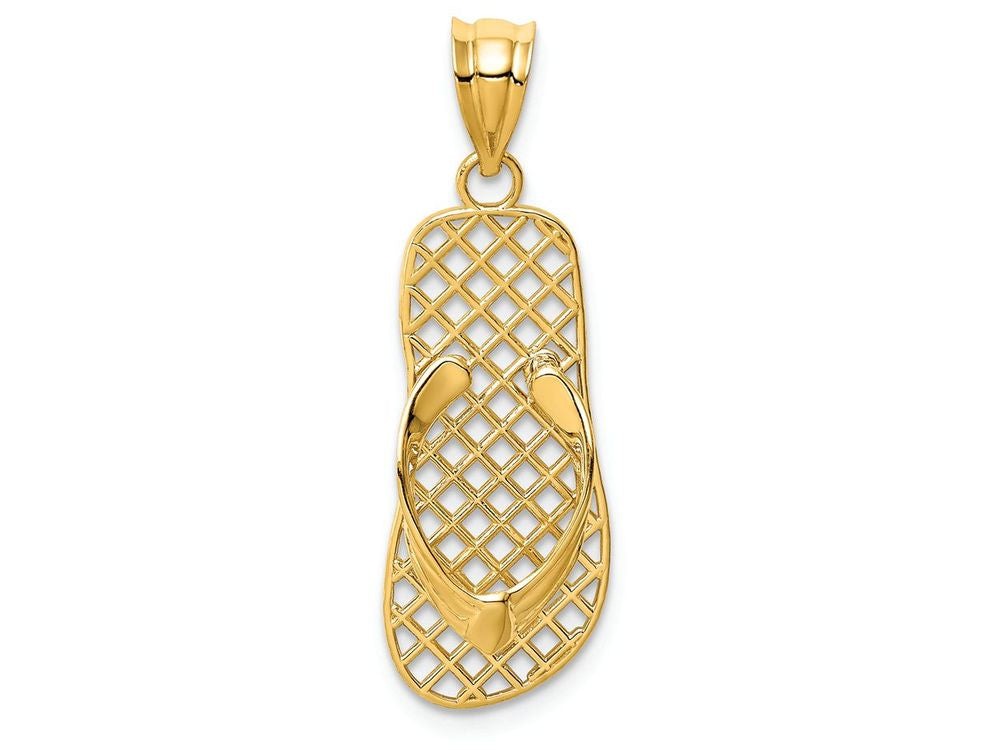 FJC Finejewelers 14k Yellow Gold Mesh Flip Flop Charm