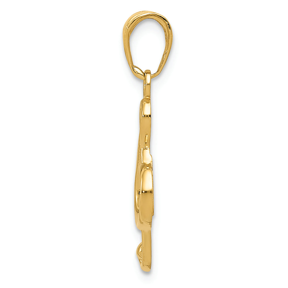 FJC Finejewelers 14k Yellow Gold Polished Open-backed Treble Clef Charm