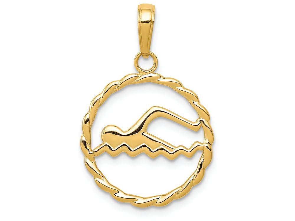FJC Finejewelers 14k Yellow Gold Swimming Charm