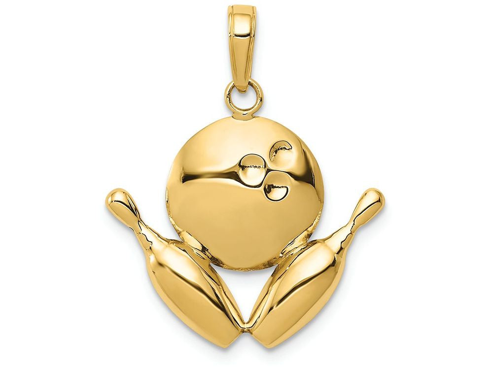FJC Finejewelers 14k Yellow Gold Bright Cut Bowling Theme Charm
