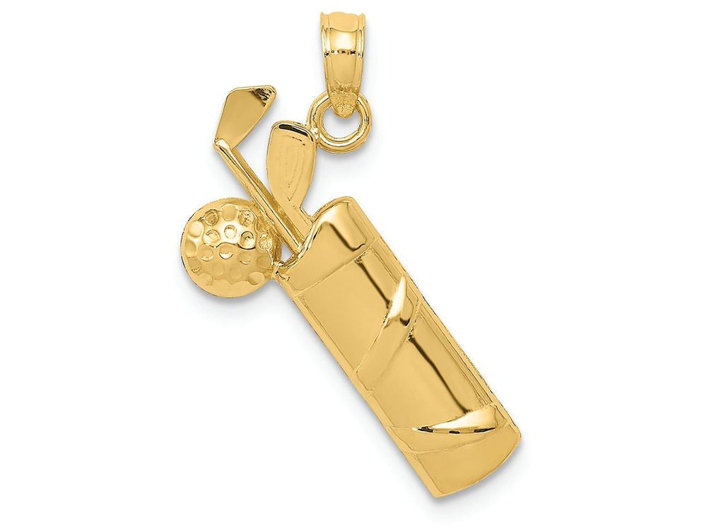 FJC Finejewelers 14k Yellow Gold Bright Cut Golf Bag Charm
