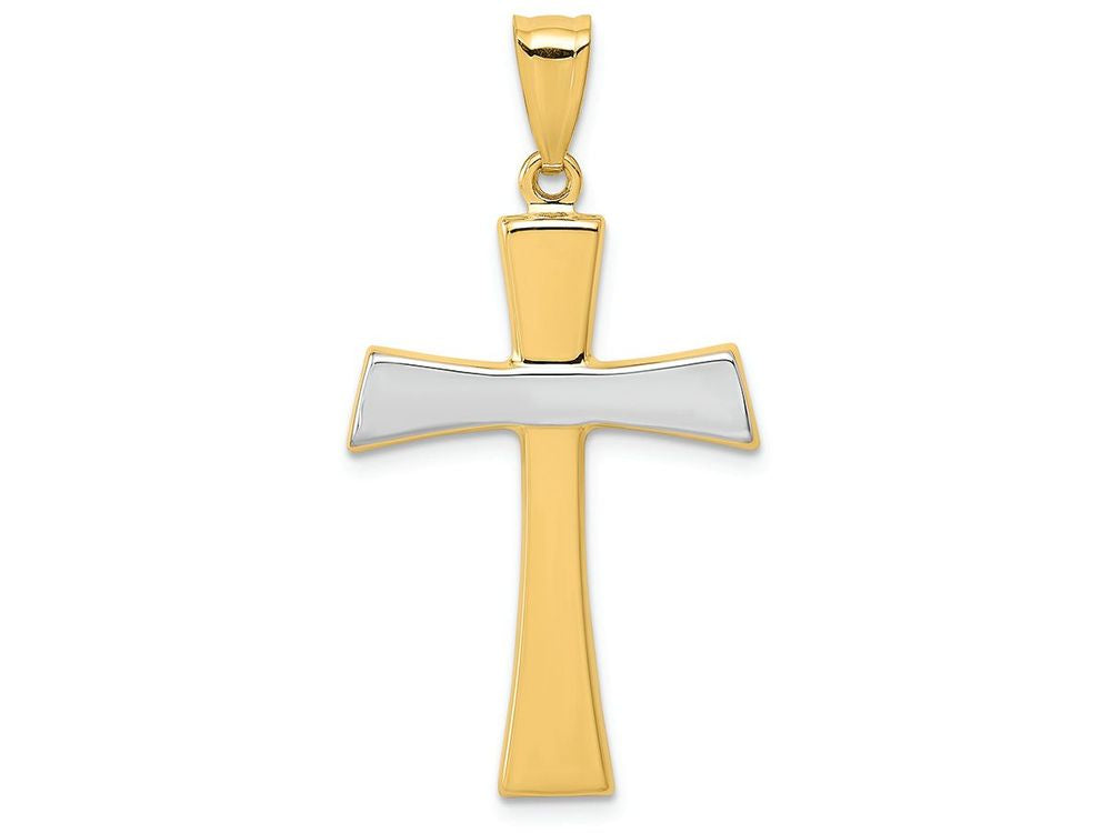 FJC Finejewelers 14k Yellow Gold with Rhodium Polished Cross Charm