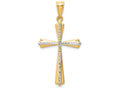 FJC Finejewelers 14k Two-tone Gold Bright Cut Cross Charm