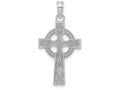 FJC Finejewelers 14k White Gold Sm Celtic Cross with Eternity Circle Design Texture Charm