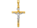 FJC Finejewelers 14k Two-tone Gold Inri Hollow Crucifix Charm