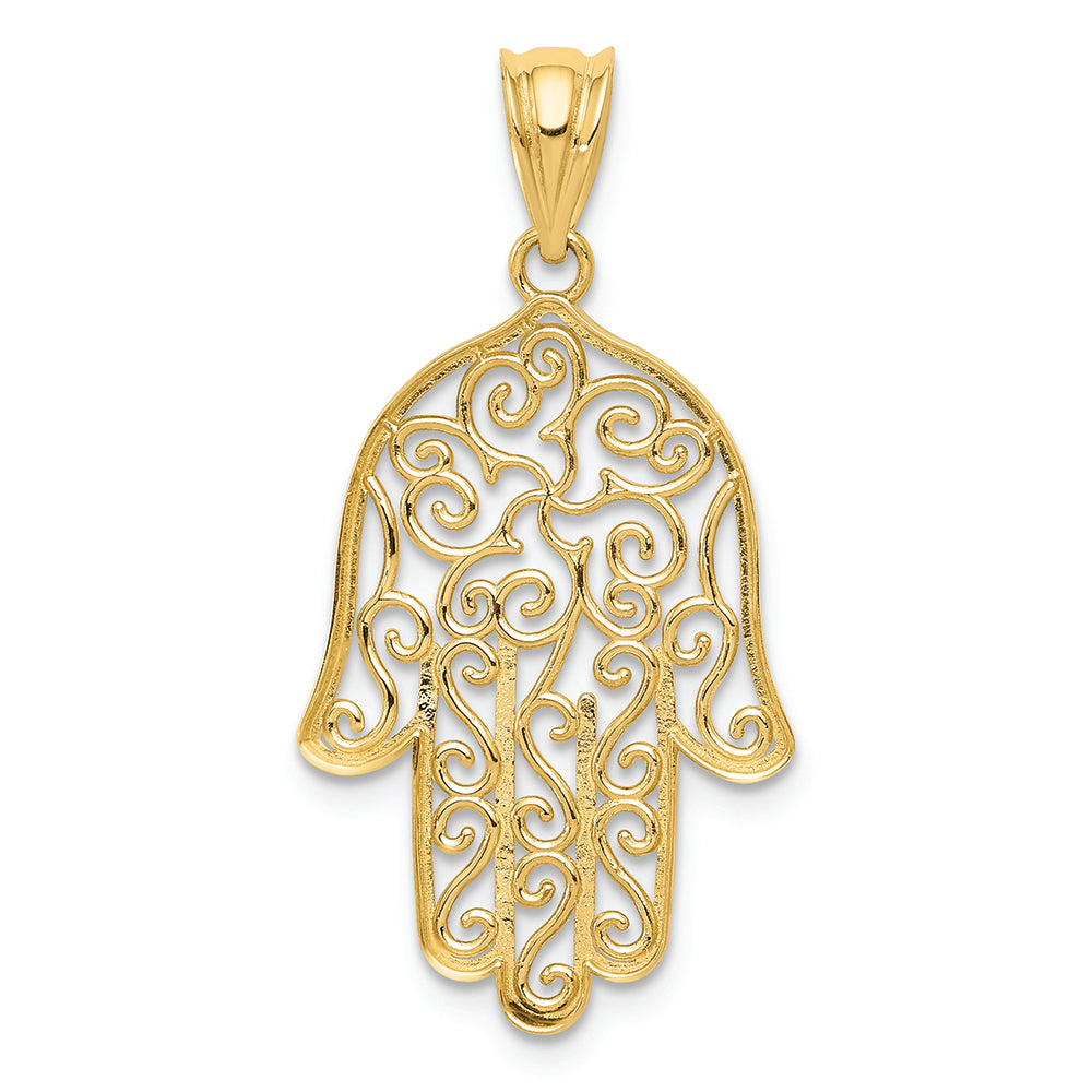 FJC Finejewelers 14k Yellow Gold Filigree Hamsa Charm