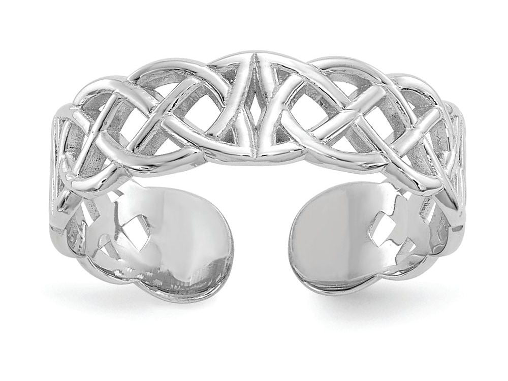 FJC Finejewelers 14k White Gold Polished with Design Toe Ring 4mm
