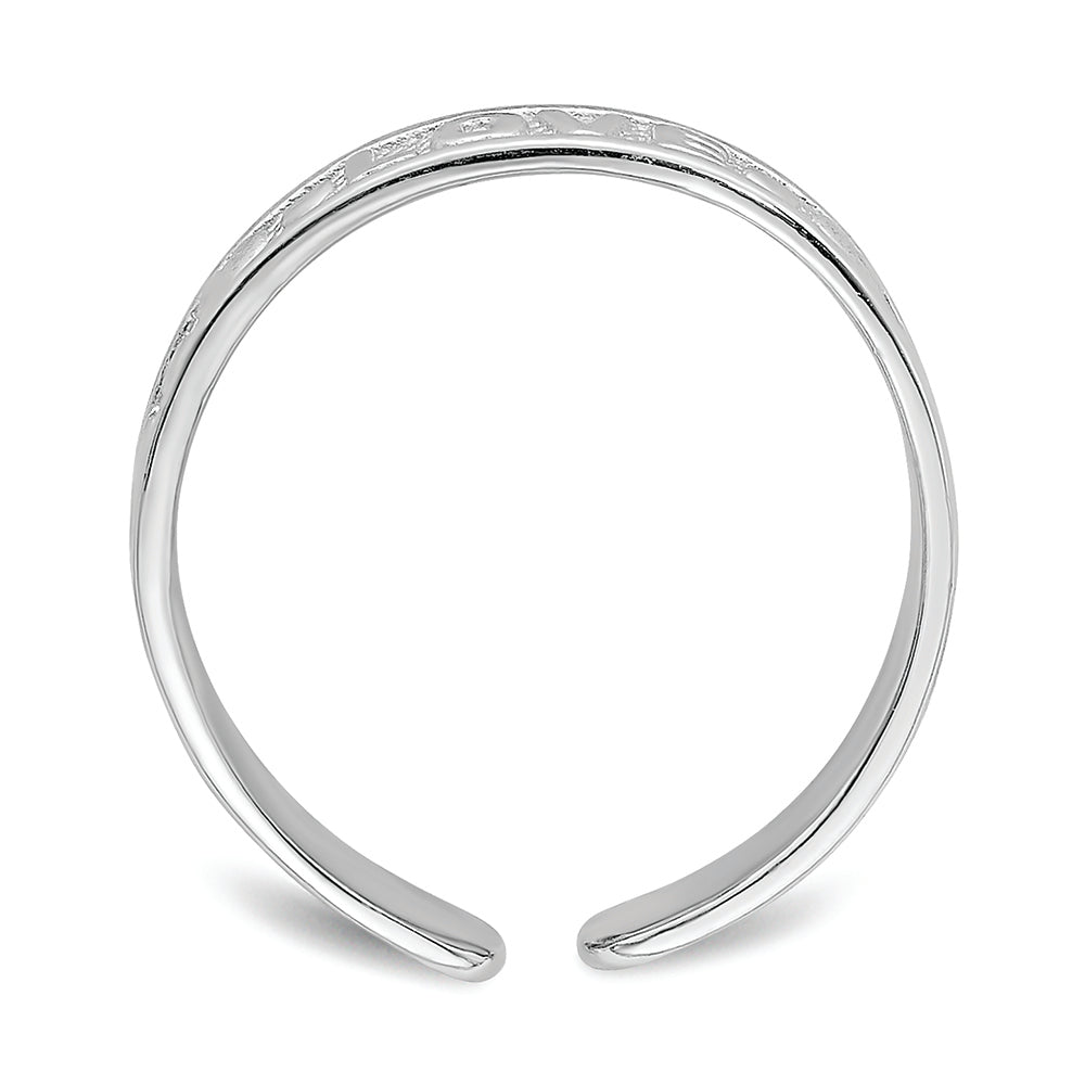 FJC Finejewelers 14k White Gold Polished Love Hearts Toe Ring 3mm wide