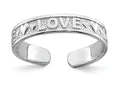 FJC Finejewelers 14k White Gold Polished Love Hearts Toe Ring 3mm wide