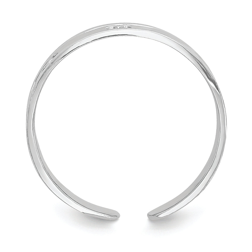 FJC Finejewelers 14k White Gold Polished with Hearts Toe Ring 3mm wide