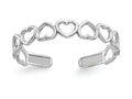 FJC Finejewelers 14k White Gold Polished Cut Out Hearts Toe Ring 3mm wide