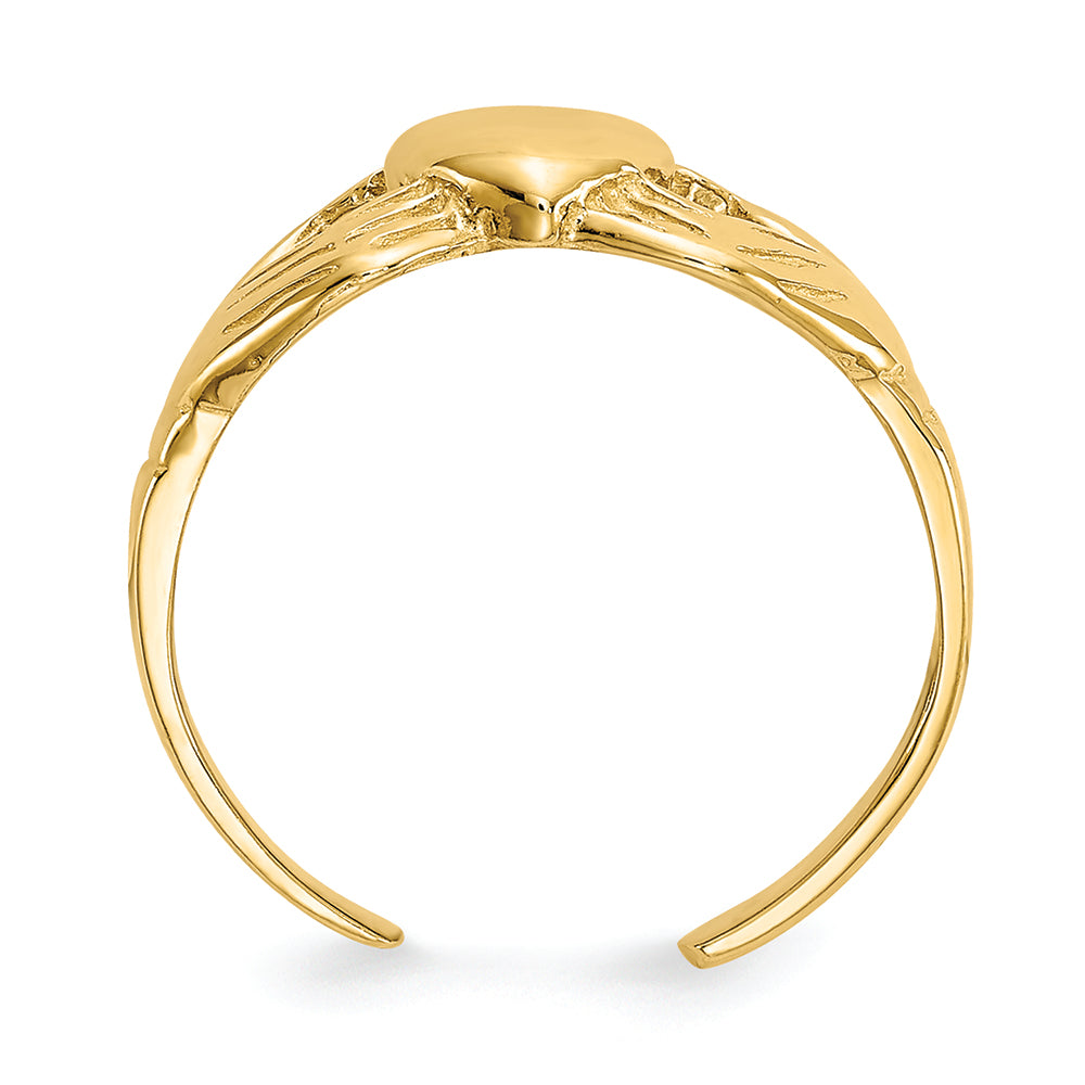 FJC Finejewelers 14k Yellow Gold Polished Claddagh Toe Ring 2mm wide
