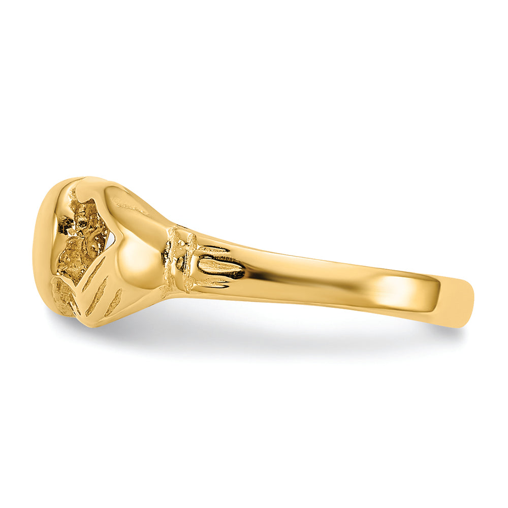 FJC Finejewelers 14k Yellow Gold Polished Claddagh Toe Ring 2mm wide