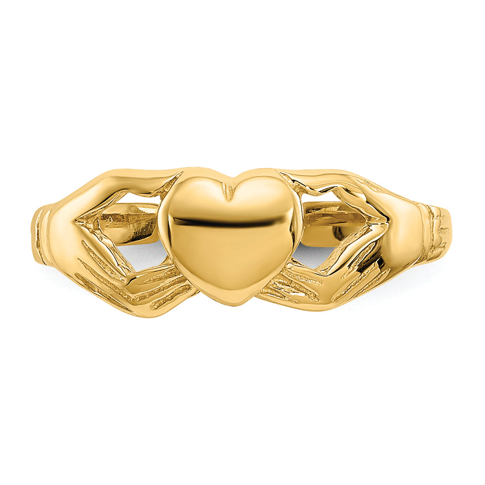 FJC Finejewelers 14k Yellow Gold Polished Claddagh Toe Ring 2mm wide
