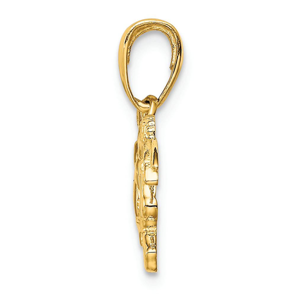 FJC Finejewelers 14k Yellow Gold Flying Cherubs Holding Heart Charm