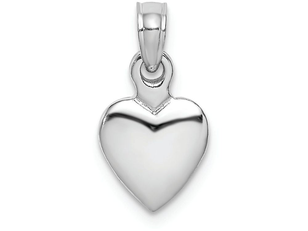FJC Finejewelers 14k White Gold White Mini 3d Heart Charm