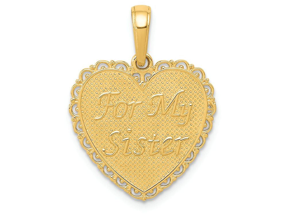 FJC Finejewelers 14k Yellow Gold Polished For My Sisterwithe Are Forever Friends Charm