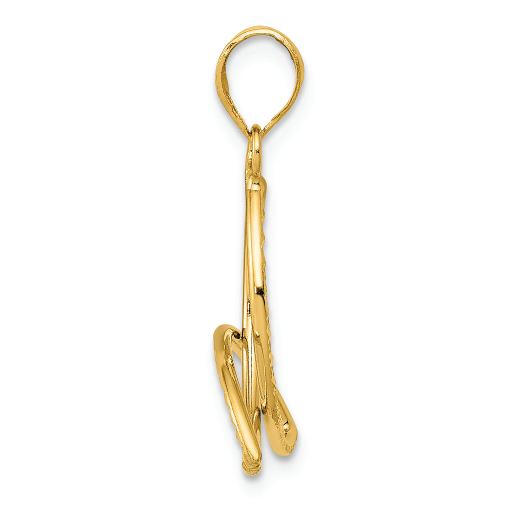FJC Finejewelers 14k Yellow Gold 3 Point Bright Cut Open Star Charm