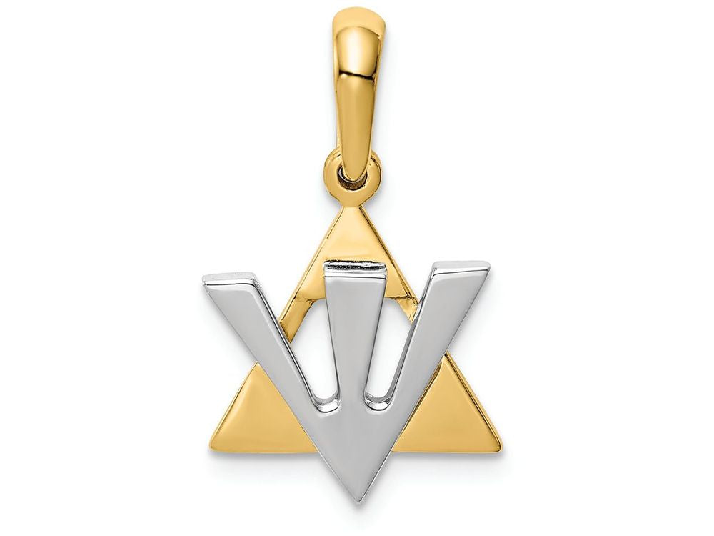 FJC Finejewelers 14k Star Of David with Shin Charm