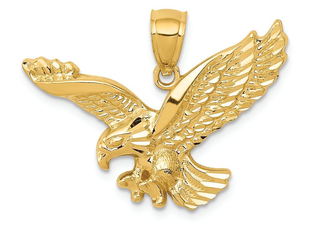 FJC Finejewelers 14k Yellow Gold Polished Textured Eagle Charm