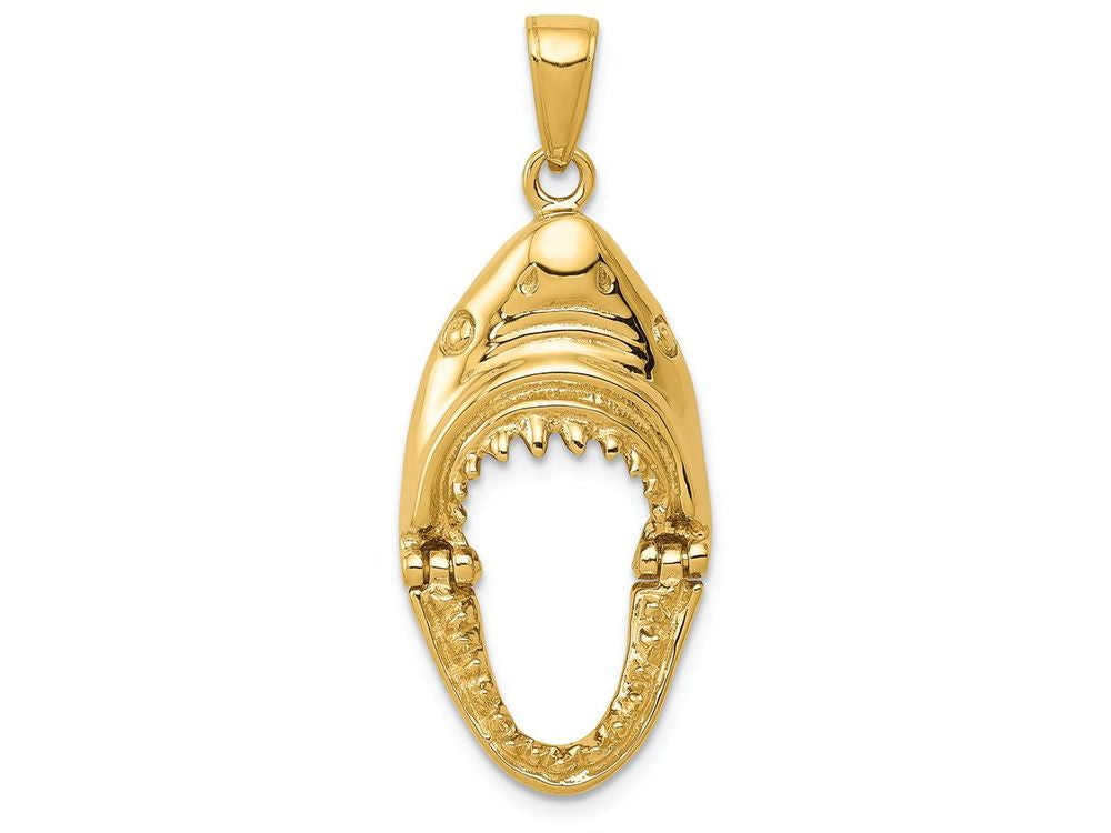 FJC Finejewelers 14k Yellow Gold Polished  Jaws Shark Head Mouth Open Charm