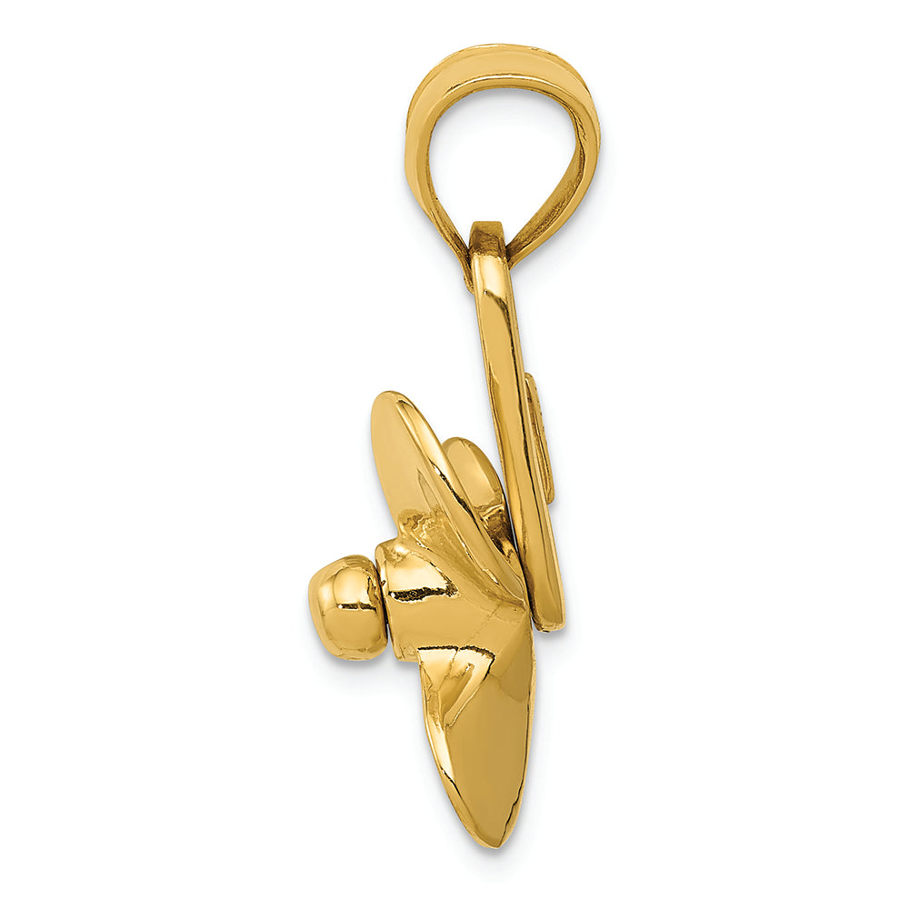 FJC Finejewelers 14k Yellow Gold 3d Moveable Blade Propeller Charm