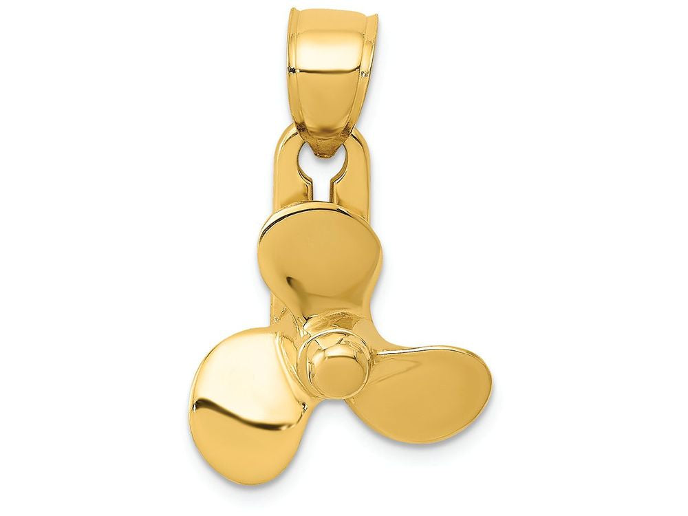 FJC Finejewelers 14k Yellow Gold 3d Moveable Blade Propeller Charm